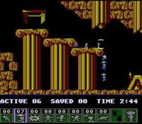 une photo d'Ã©cran de Lemmings sur Nintendo Nes